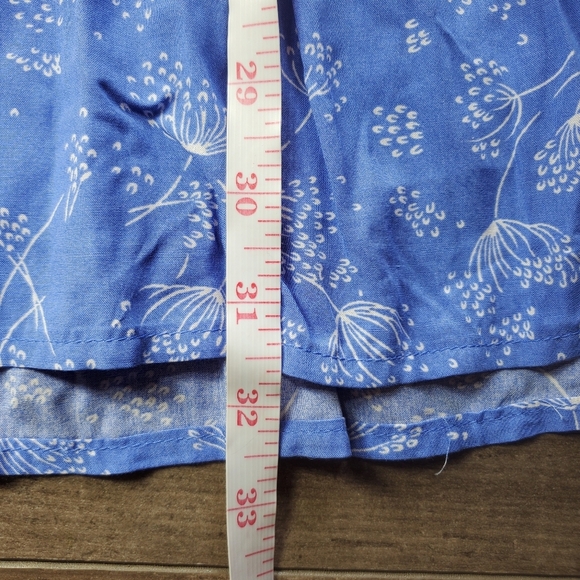 Old Navy Periwinkle Blue Pintuck Swing Tunic Long Sleeve Floral Mini Dress NWOT - Picture 4 of 16